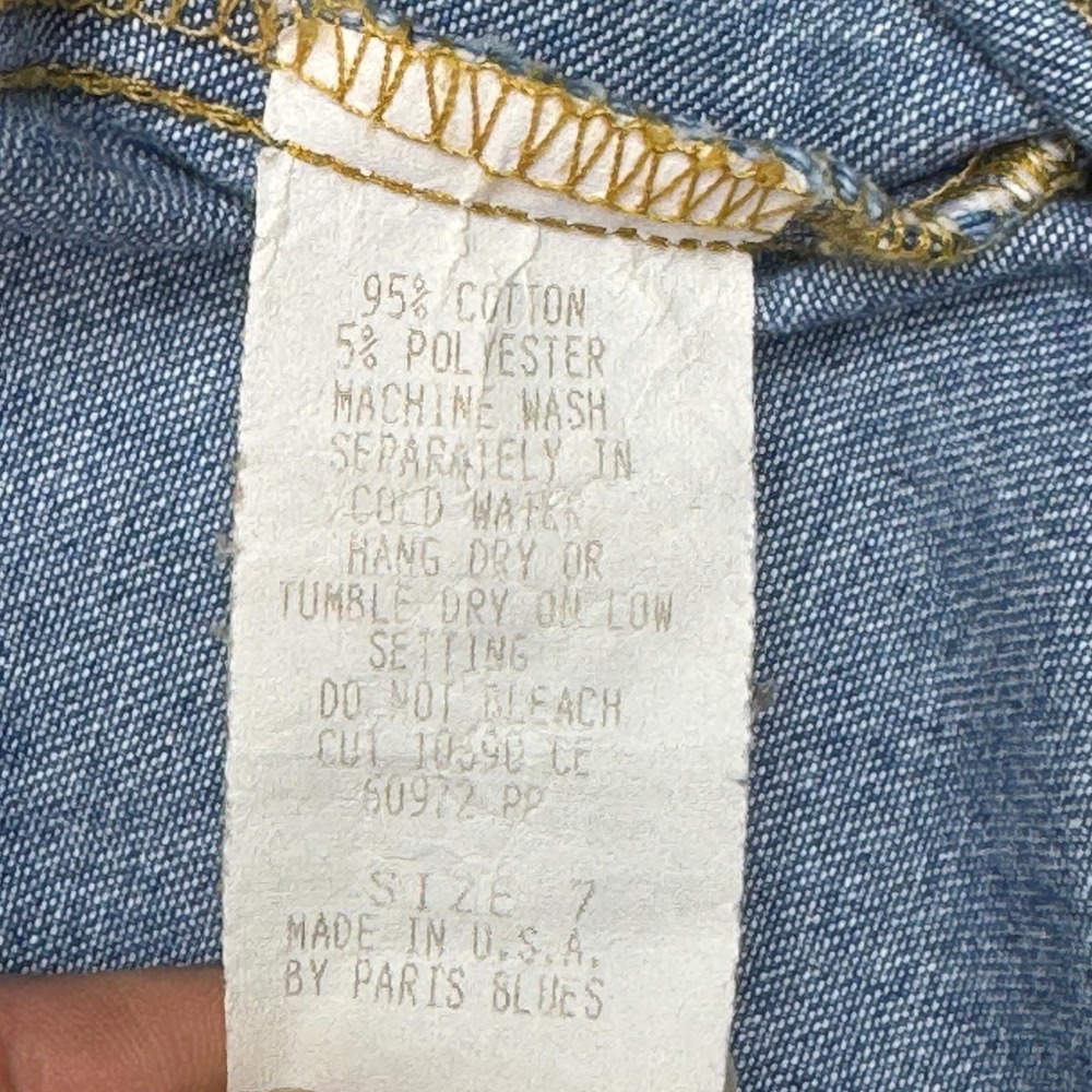 Vintage Paris Blues Denim‎ Maxi Dress Paisley Trim Western Button Front USA  7 - Picture 11 of 14